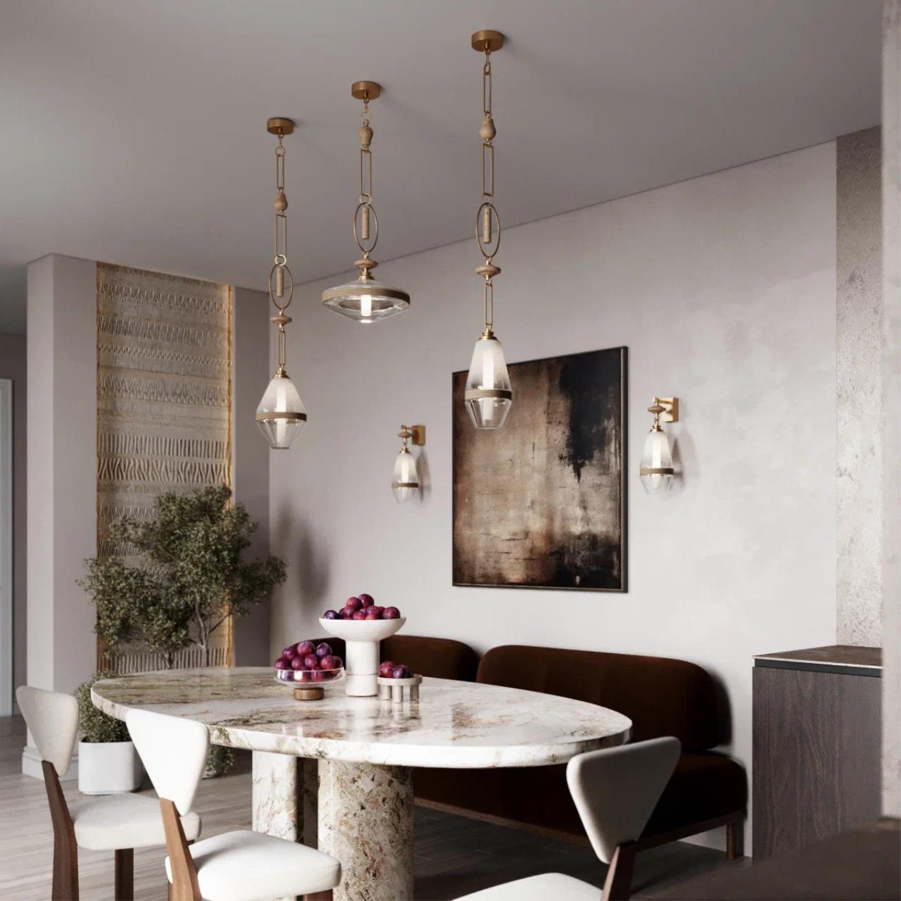 Подвес ODEON LIGHT EXCLUSIVE PENDANT KREMA латунь G9*1 10W плафон прозрачный