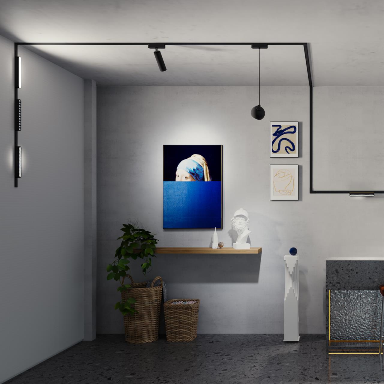 Трековый светильник для низковольтного шинопровода NOVOTECH SHINO SMAL черный LED*1 12W 4000К 115/130 мм