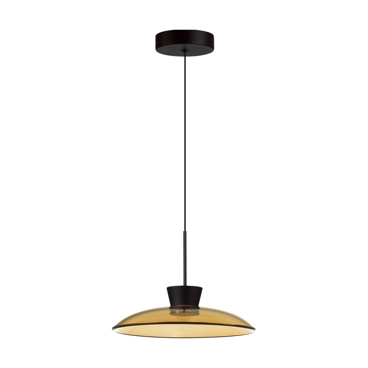 Подвес ODEON LIGHT L-VISION SAUCER черный LED*1 9W 3000К плафон янтарный