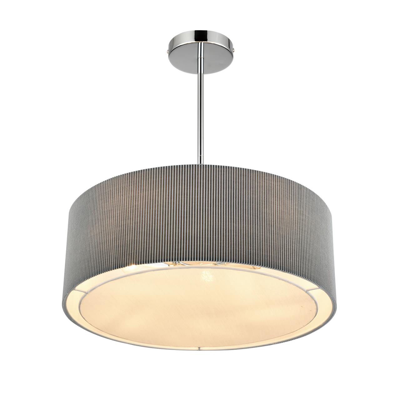 Люстра на штанге LUMION MODERNI ZIGRISA хром E14*5 10W плафон серый