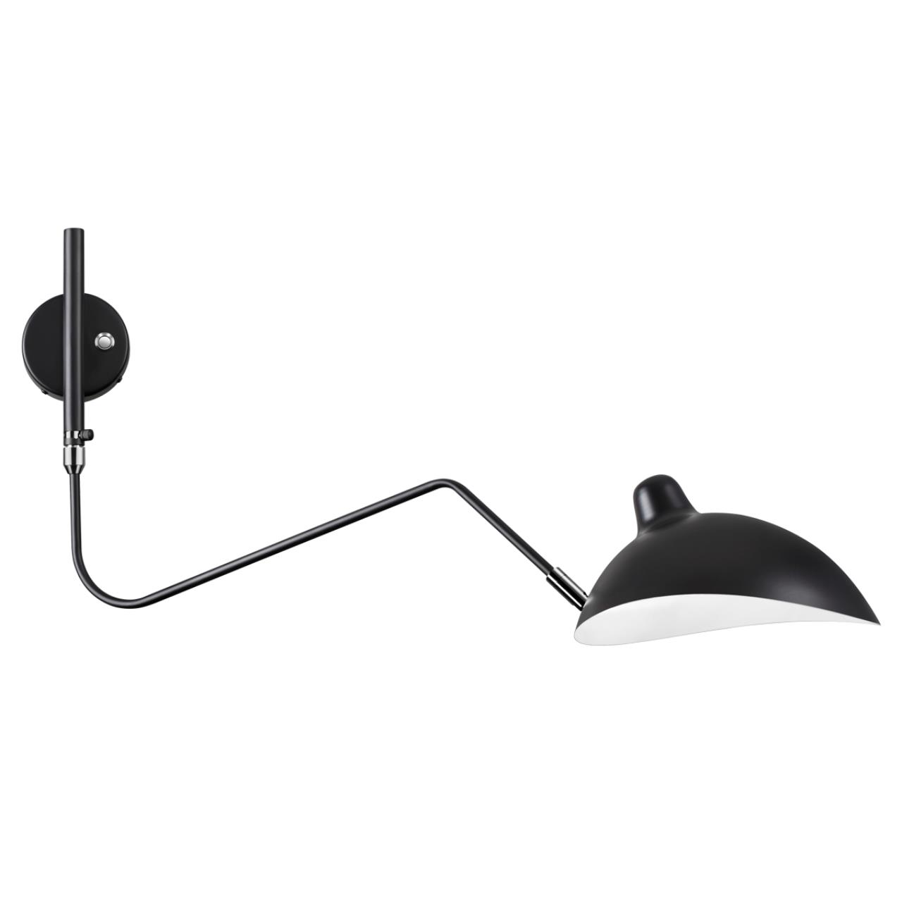 Настенный светильник на кронштейне ODEON LIGHT WALLI KERBI черный E27*1 10W