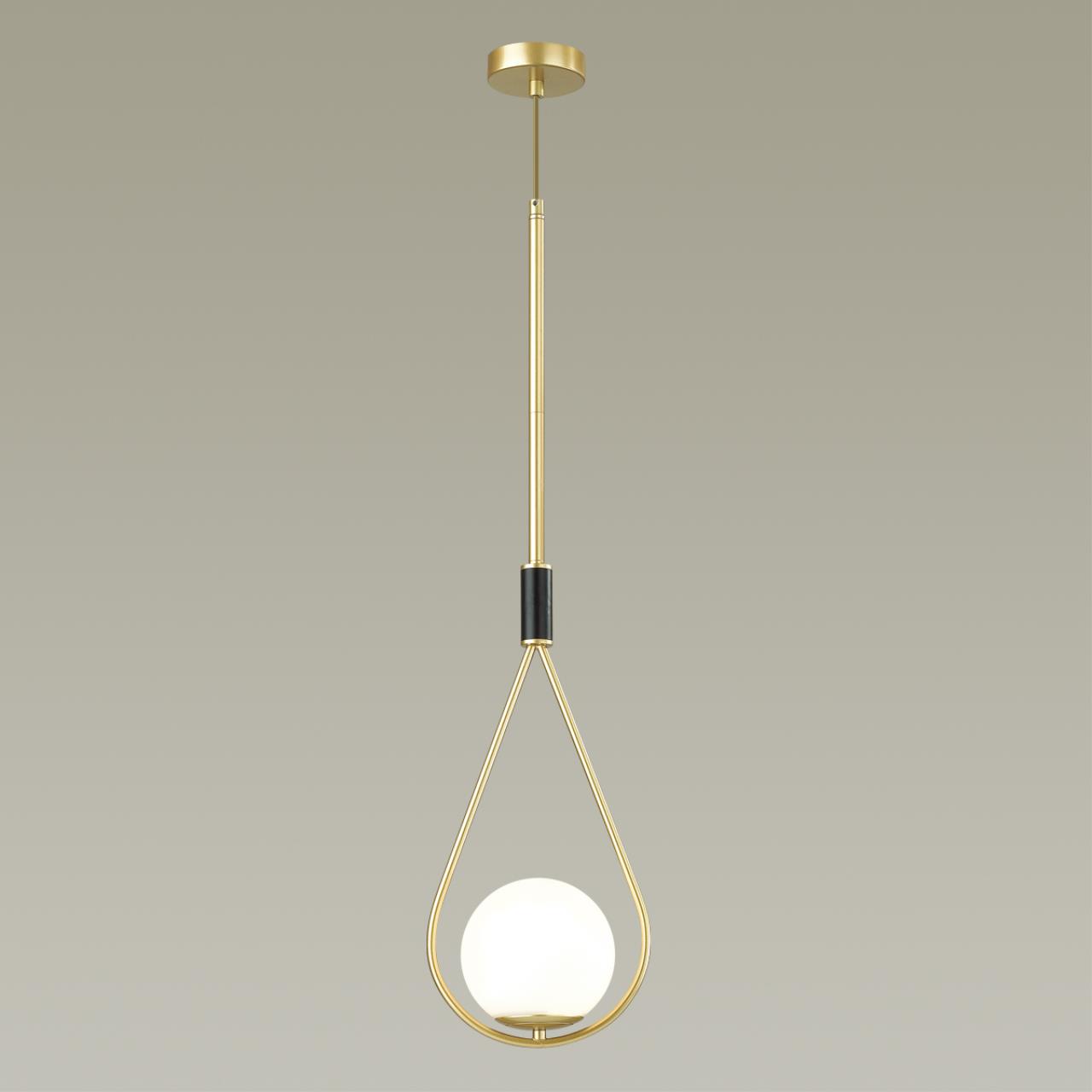 Подвес ODEON LIGHT PENDANT FLARI золотой, черный E14*1 10W плафон белый