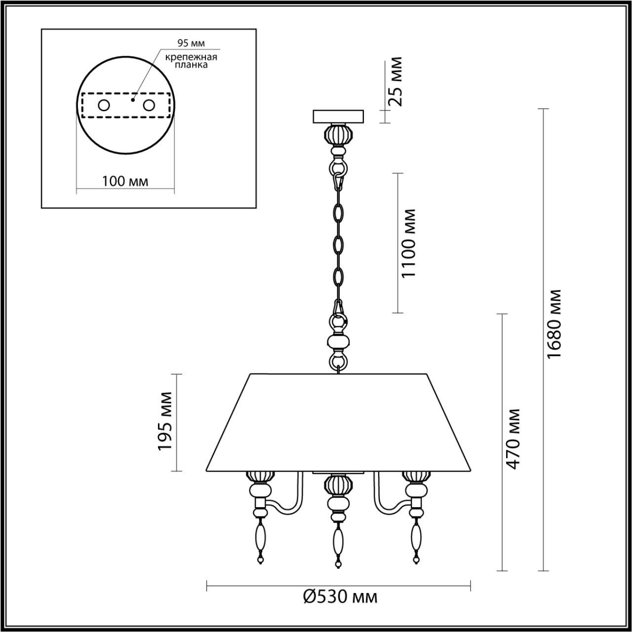 Люстра ODEON LIGHT EXCLUSIVE MODERN Sochi черный E14*5 10W  530 мм