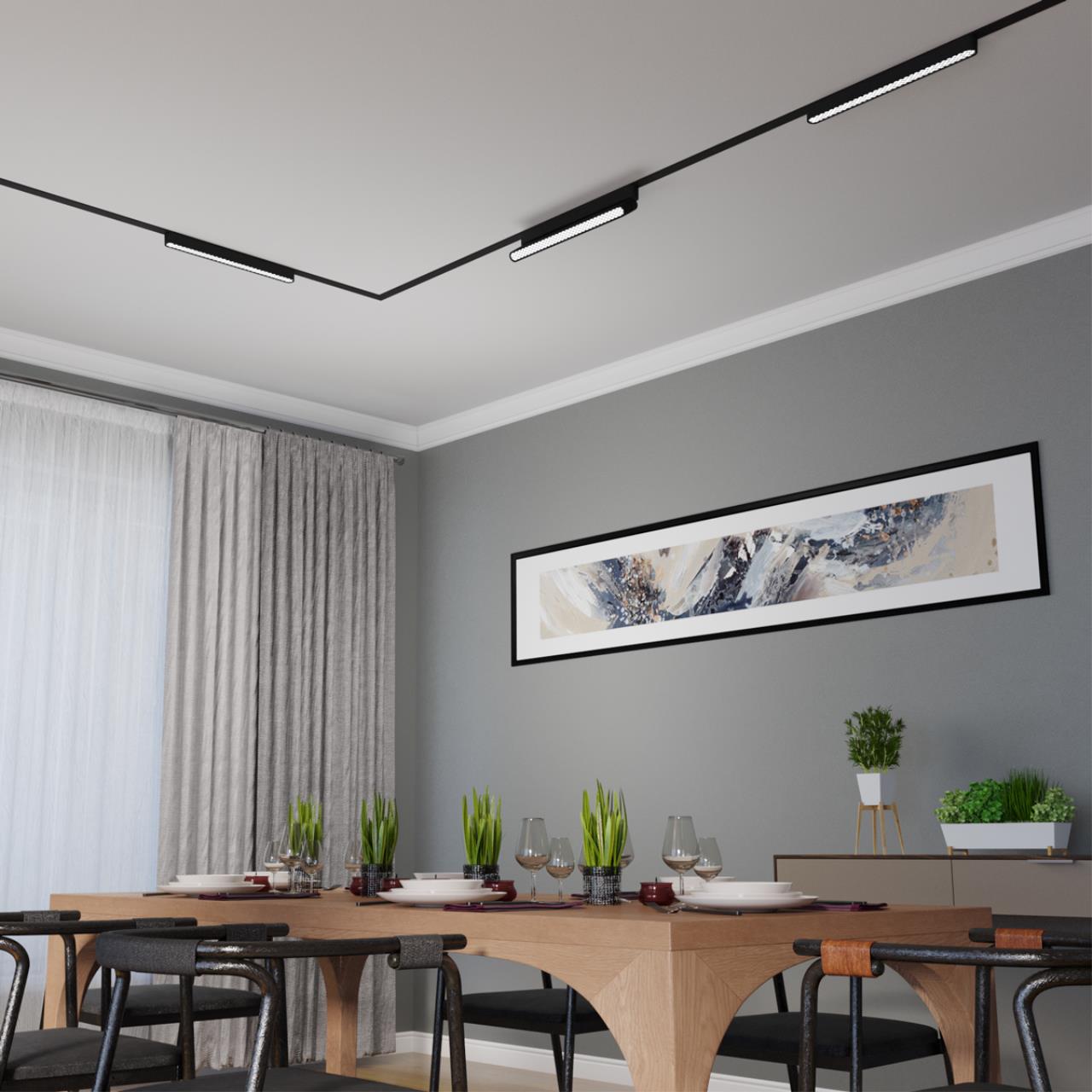 Трековый светильник для низковольтного шинопровода NOVOTECH SHINO SMAL черный LED*1 18W 3000К 330 мм сота