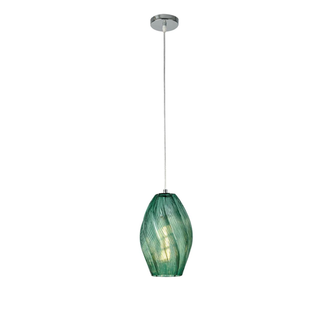 Подвес LUMION MODERNI TIDE хром E27*1 10W плафон зеленый