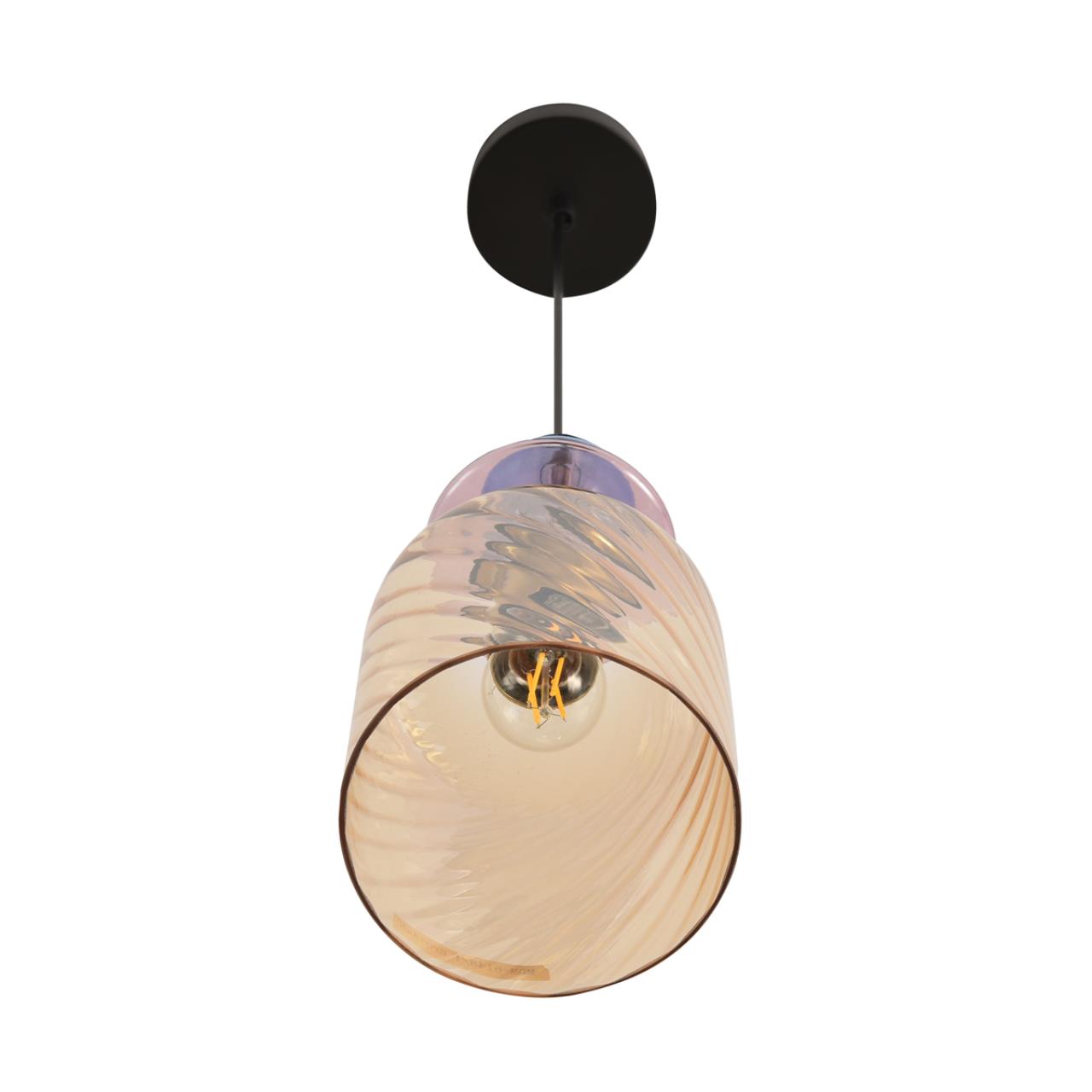 Подвес LUMION MODERNI IRIME черный E27*1 10W плафон янтарный; цветной
