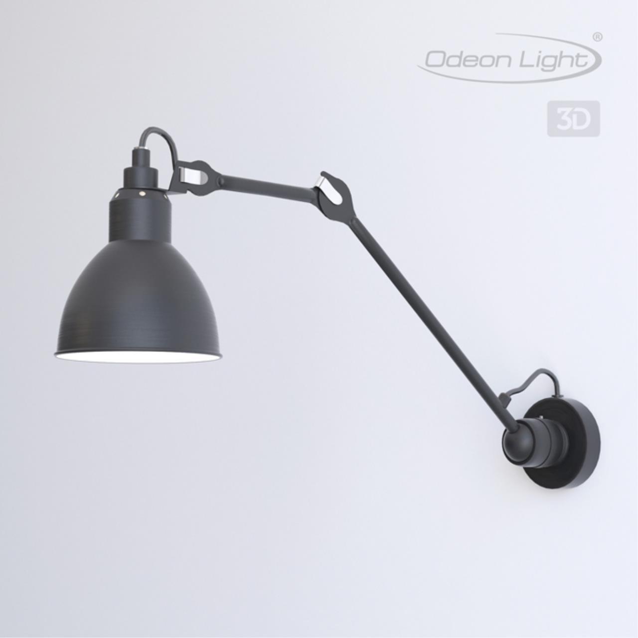 Настенный светильник на кронштейне ODEON LIGHT MODERN ARTA черный E14*1 10W