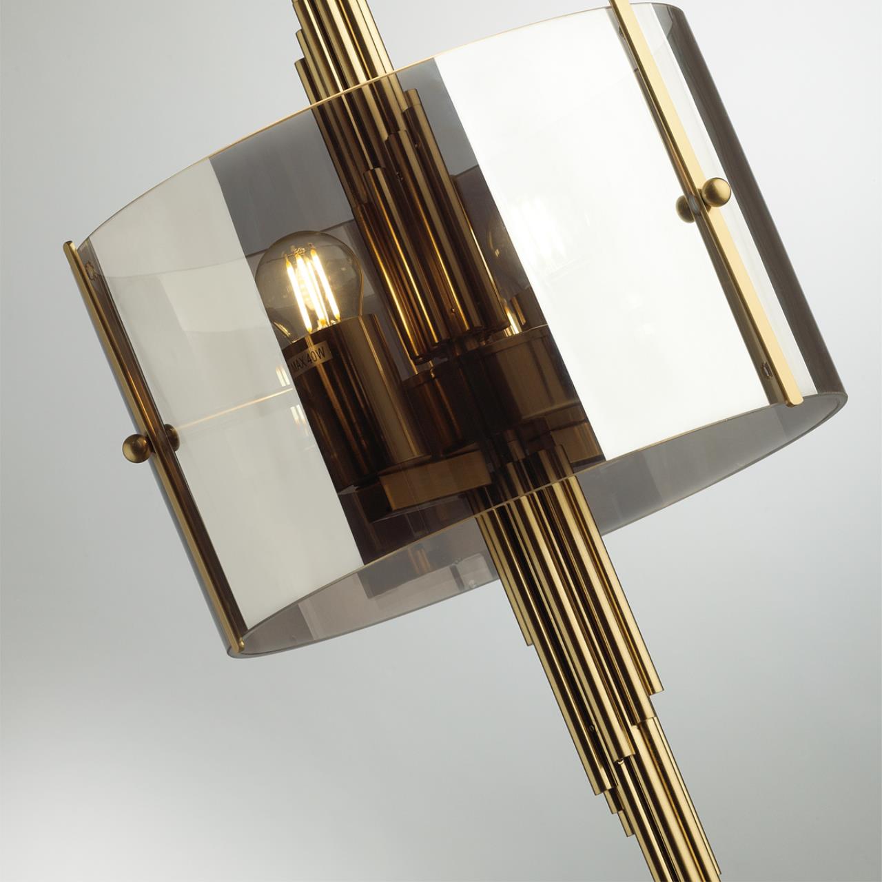 Настольная лампа ODEON LIGHT EXCLUSIVE MODERN Margaret бронзовый E27*2 10W плафон серый