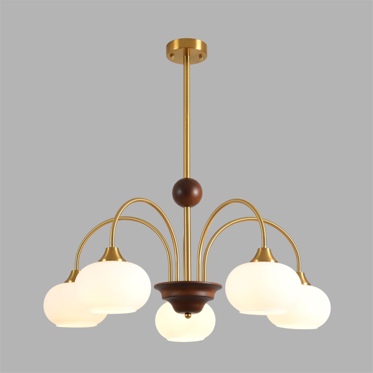 Люстра потолочная LUMION MODERNI LARINA латунь E27*5 10W