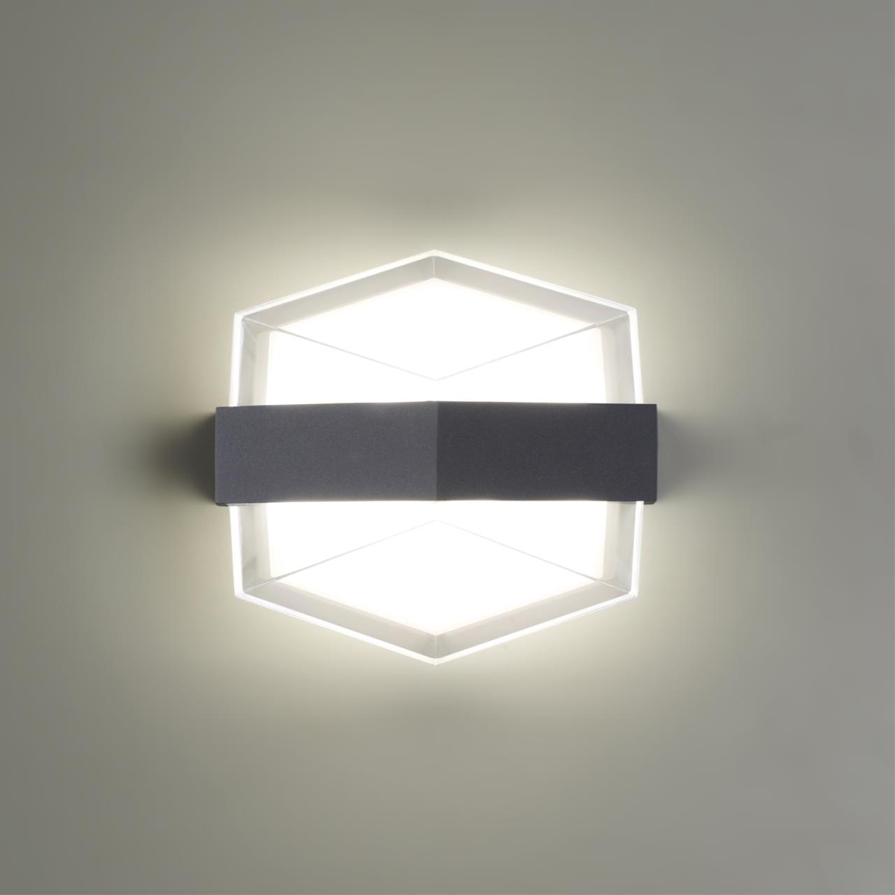 Уличный фасадный светильник NOVOTECH STREET KAIMAS серый, черный LED*1 12W 4000К