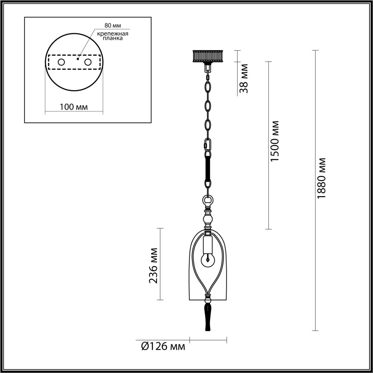 Подвес ODEON LIGHT EXCLUSIVE NEO BELL бронзовый E14*1 10W