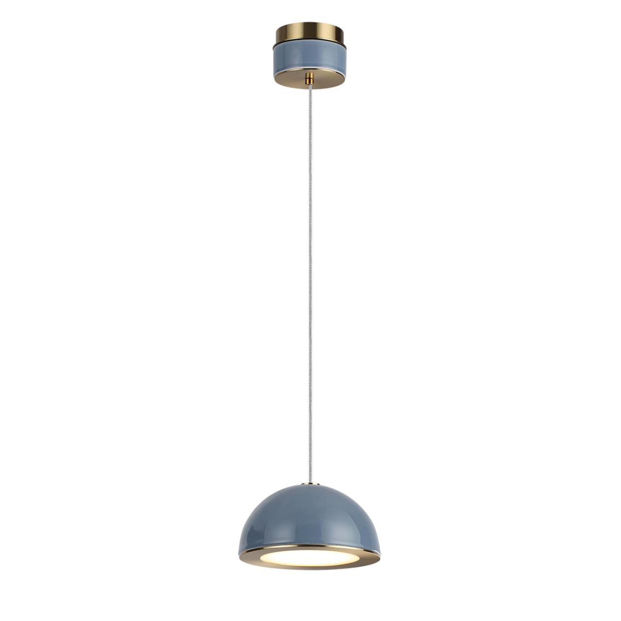 Подвес ODEON LIGHT EXCLUSIVE L-VISION LULU античная бронза, латунь LED*1 6W 3000К плафон синий