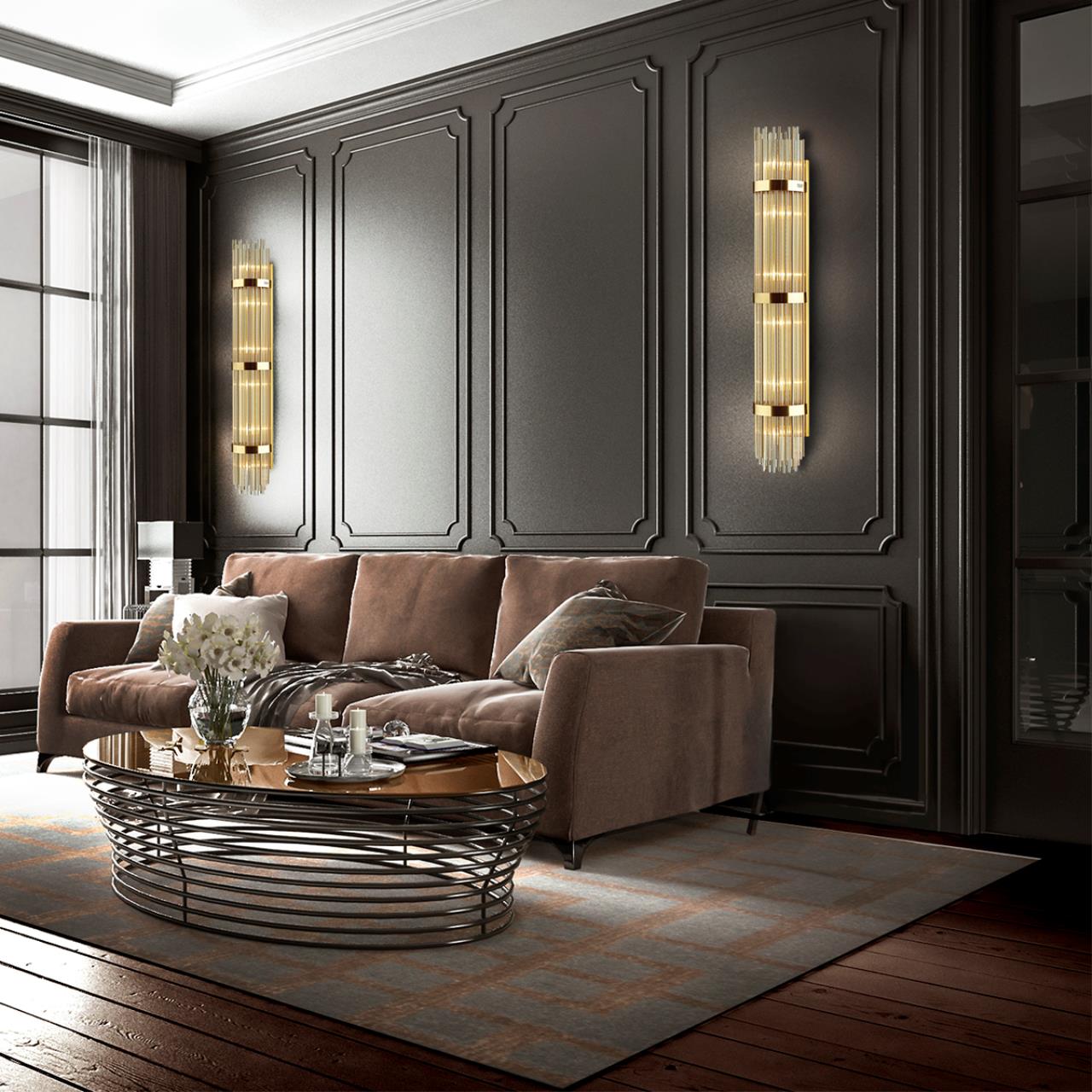 Настенный светильник ODEON LIGHT EXCLUSIVE HALL EMPIRE золотой E14*6 10W  1300 мм