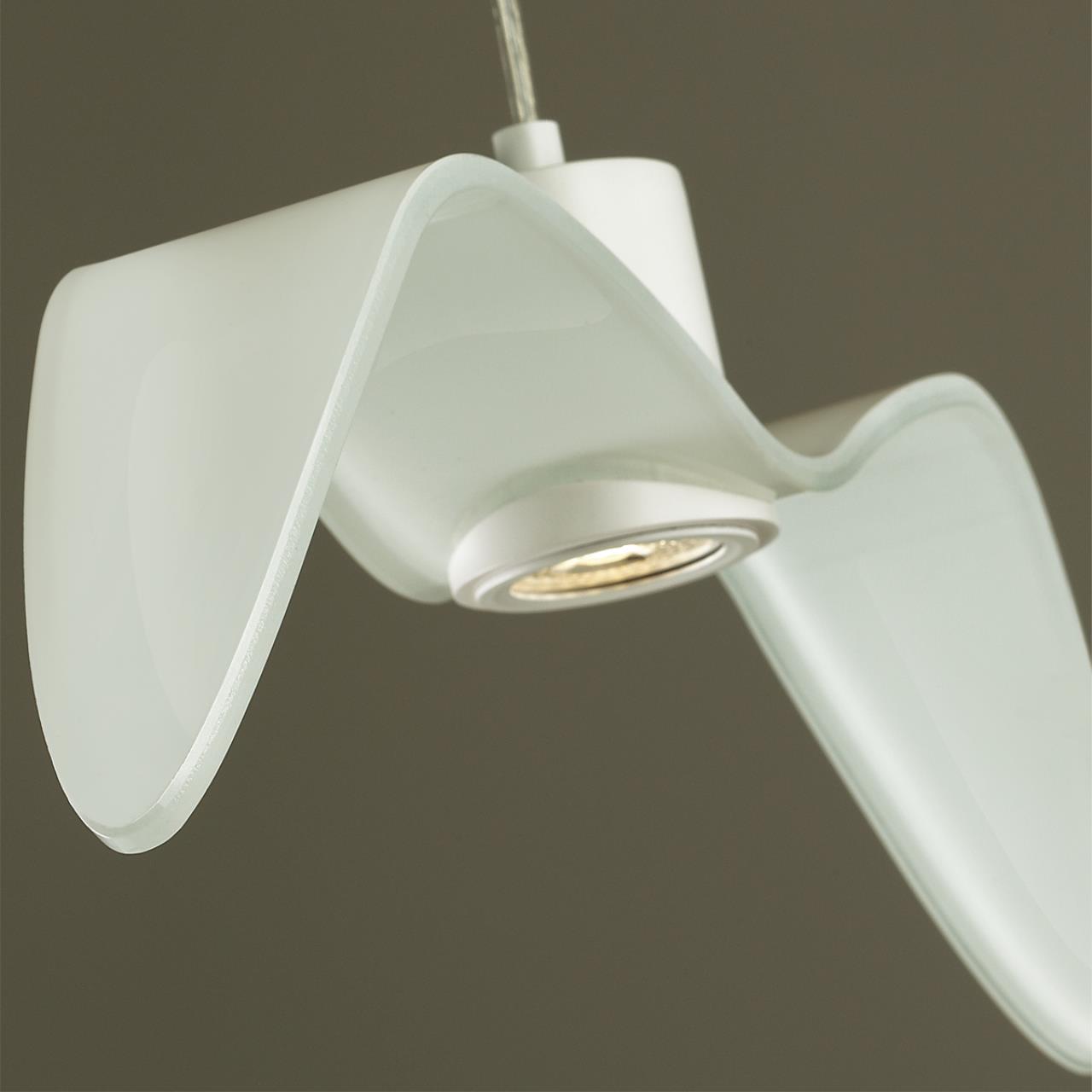 4904/1C PENDANT ODL22 333 белый/стекло Подвес GU10 1*5W BIRDS