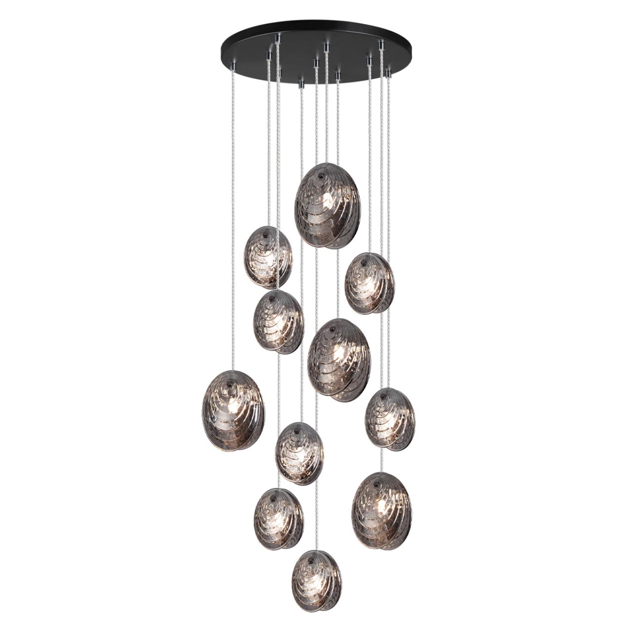 Люстра каскадная ODEON LIGHT MODERN MUSSELS черный, дымчатый G9*11 10W