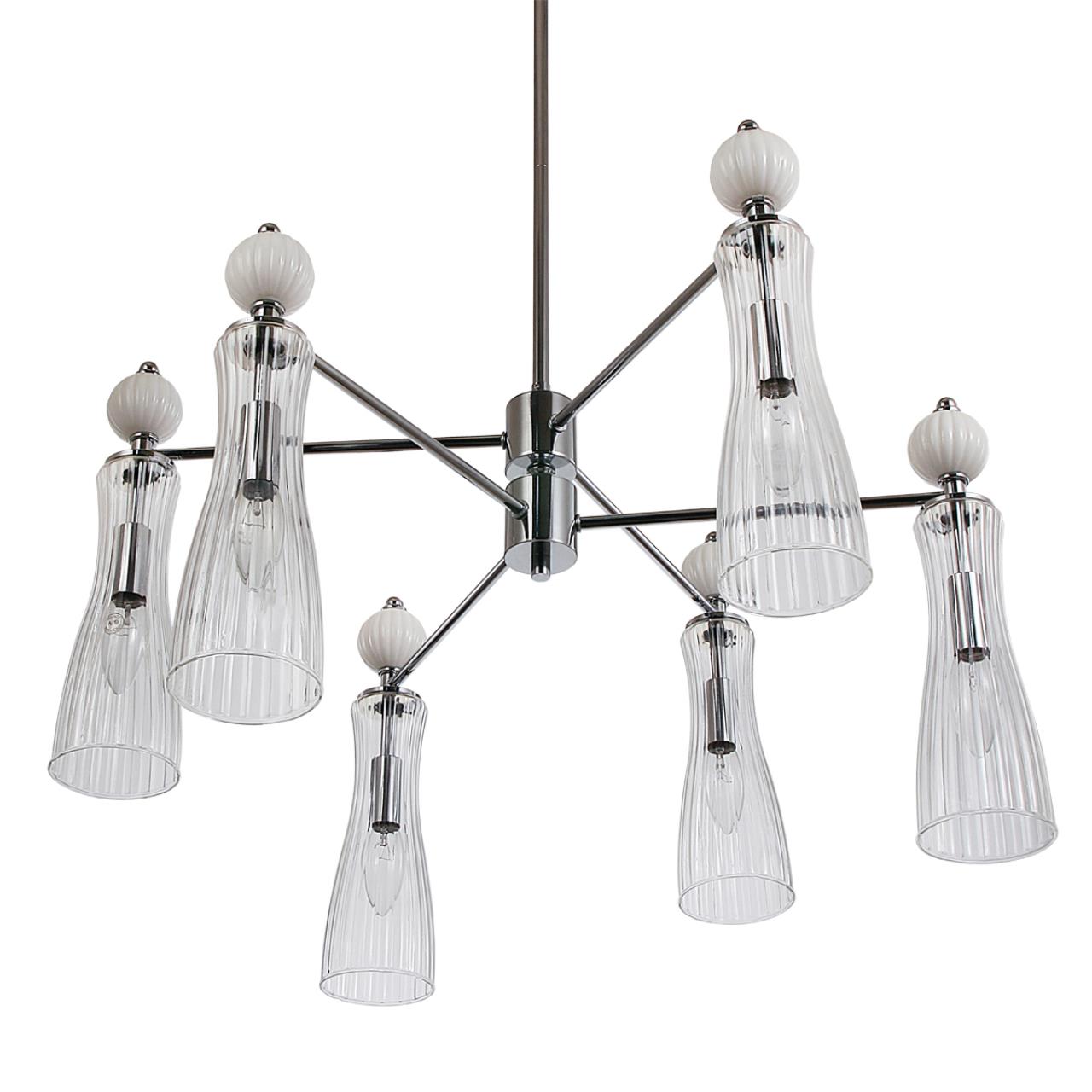 Люстра LUMION NEOCLASSI EMILY хром, белый E14*6 10W