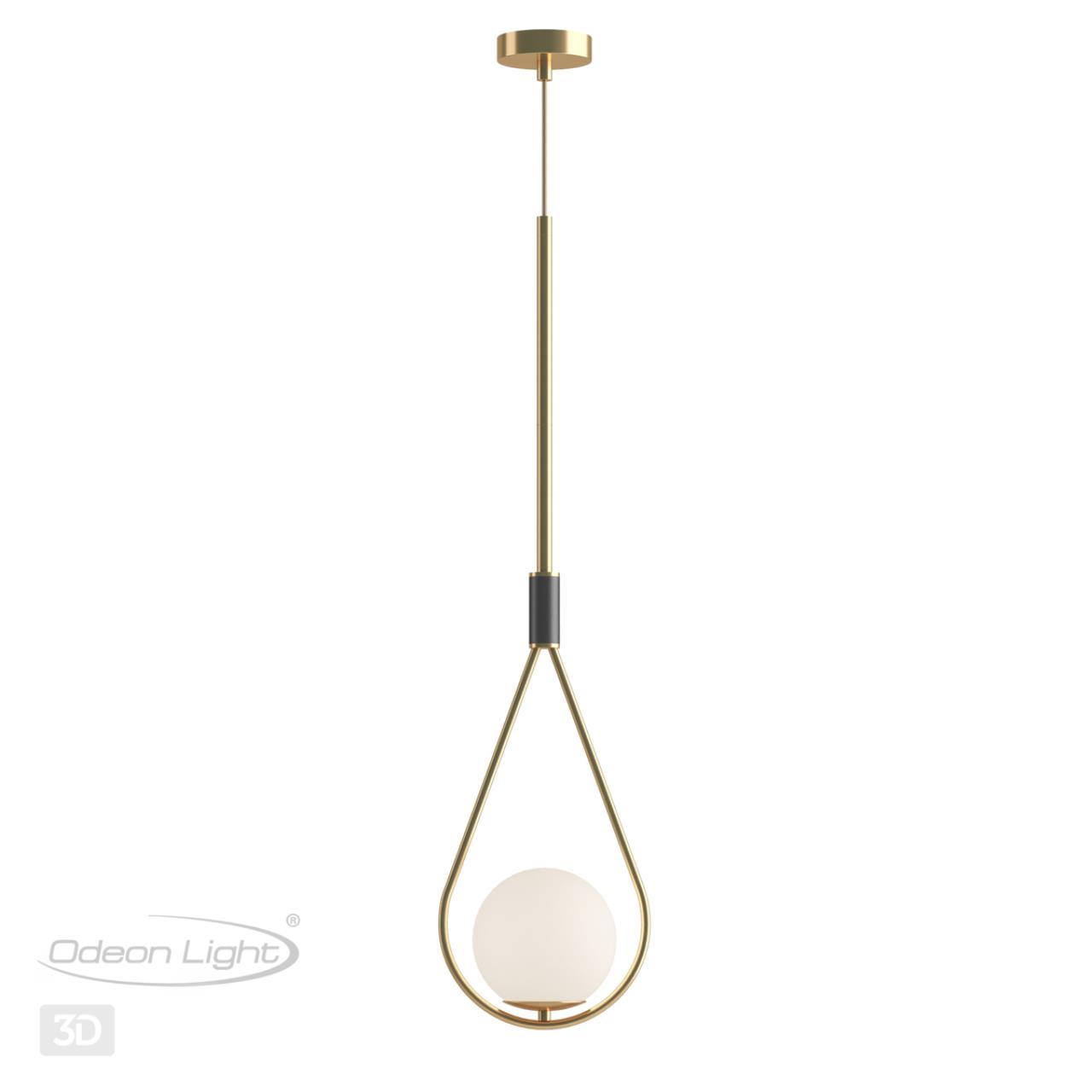 Подвес ODEON LIGHT PENDANT FLARI золотой, черный E14*1 10W плафон белый