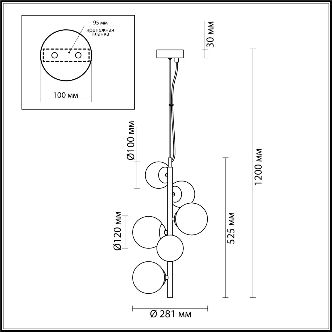 Подвес ODEON LIGHT MODERN TOVI черный
