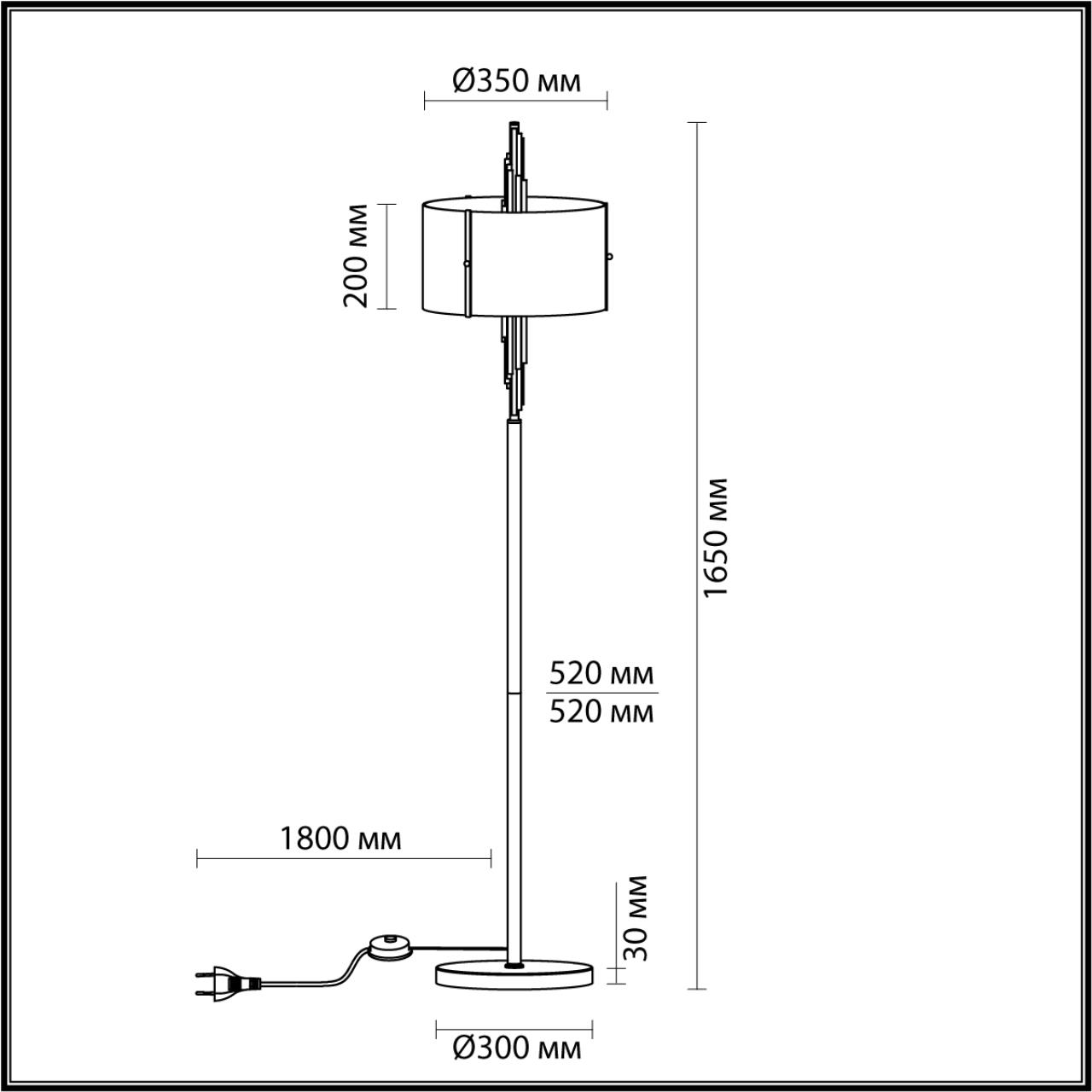 Торшер ODEON LIGHT EXCLUSIVE MODERN Margaret бронзовый E27*3 10W