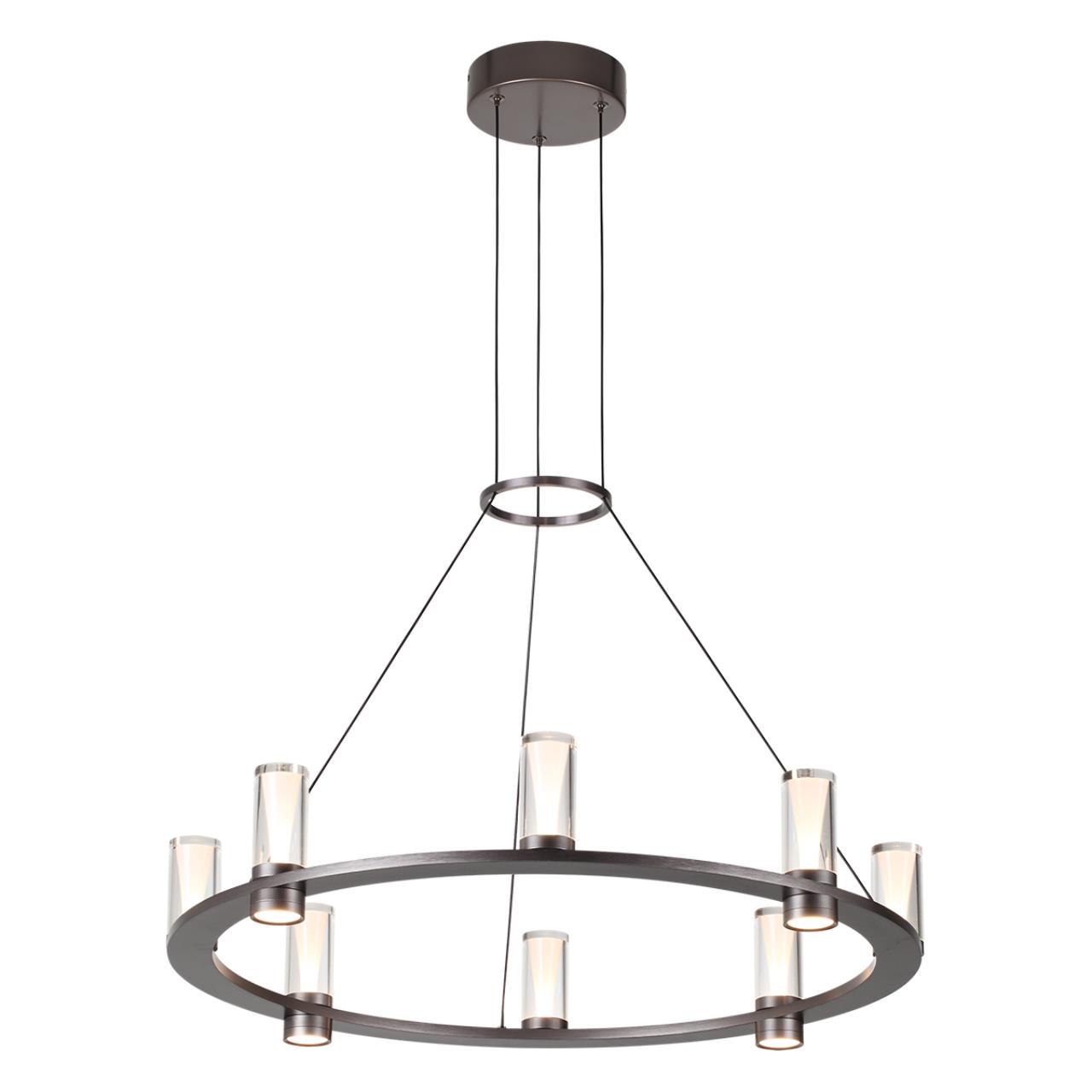 Подвесные светильники ODEON LIGHT HIGHTECH DEFANCE черный, серый LED*8 45W 3000К плафон прозрачный