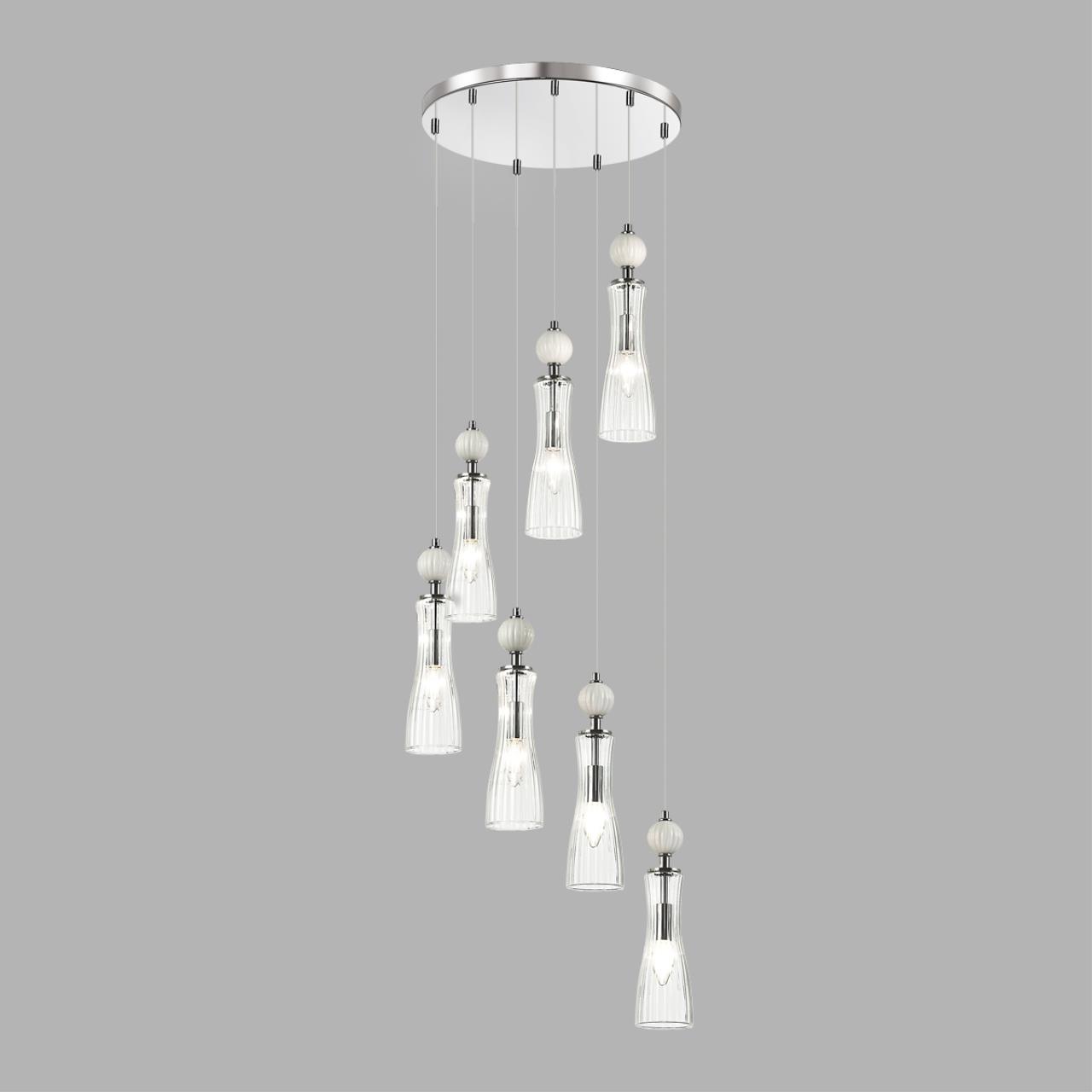 Люстра LUMION NEOCLASSI EMILY хром, белый E14*7 10W