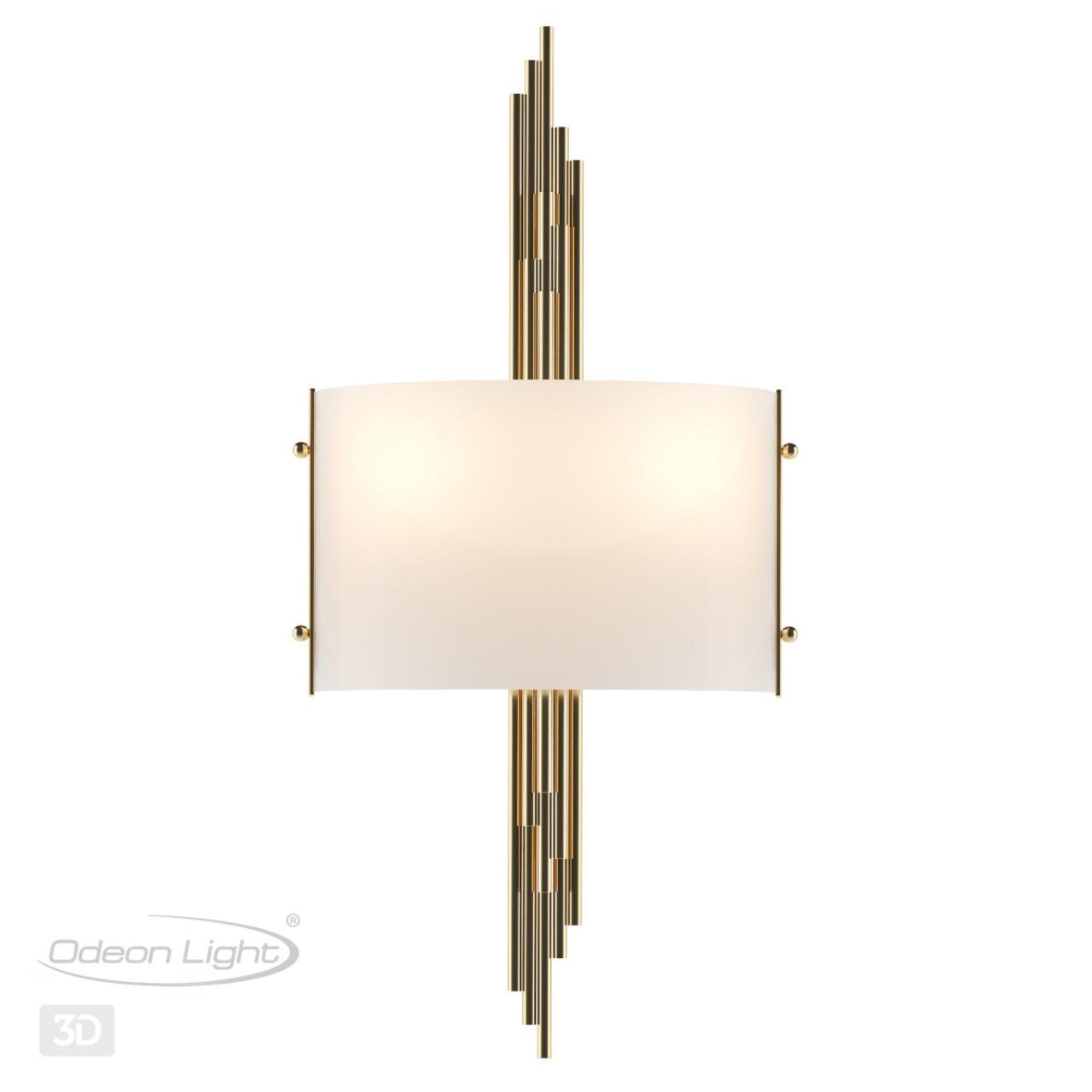 Бра ODEON LIGHT EXCLUSIVE MODERN Margaret бронзовый E27*2 10W плафон белый.