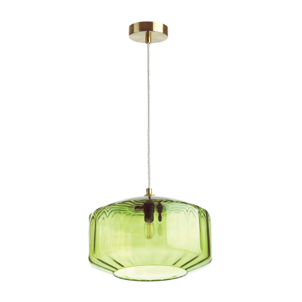 Подвес ODEON LIGHT PENDANT BINGA бронзовый E27*1 10W плафон зеленый