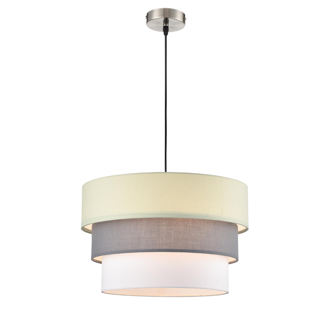 Светильник подвесной LUMION MODERNI ILAIDA никель E27*3 10W плафон зеленый; серый; белый