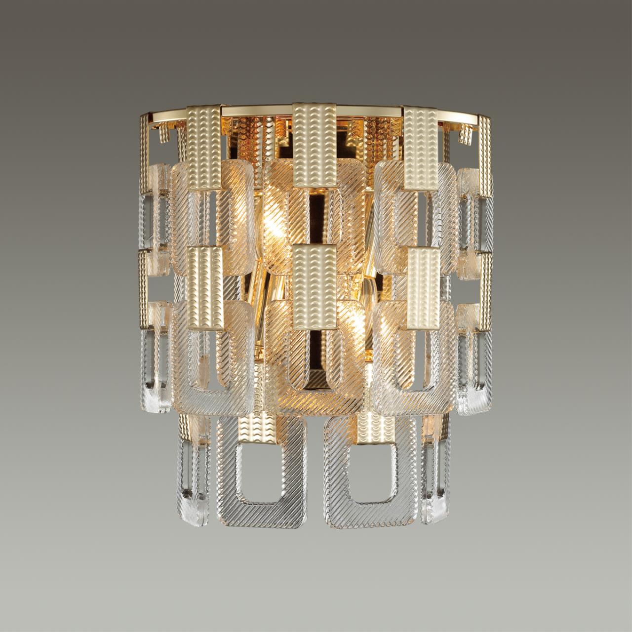 4989/2W HALL ODL22 553 золотой/стекло Бра E14 2*40W BUCKLE
