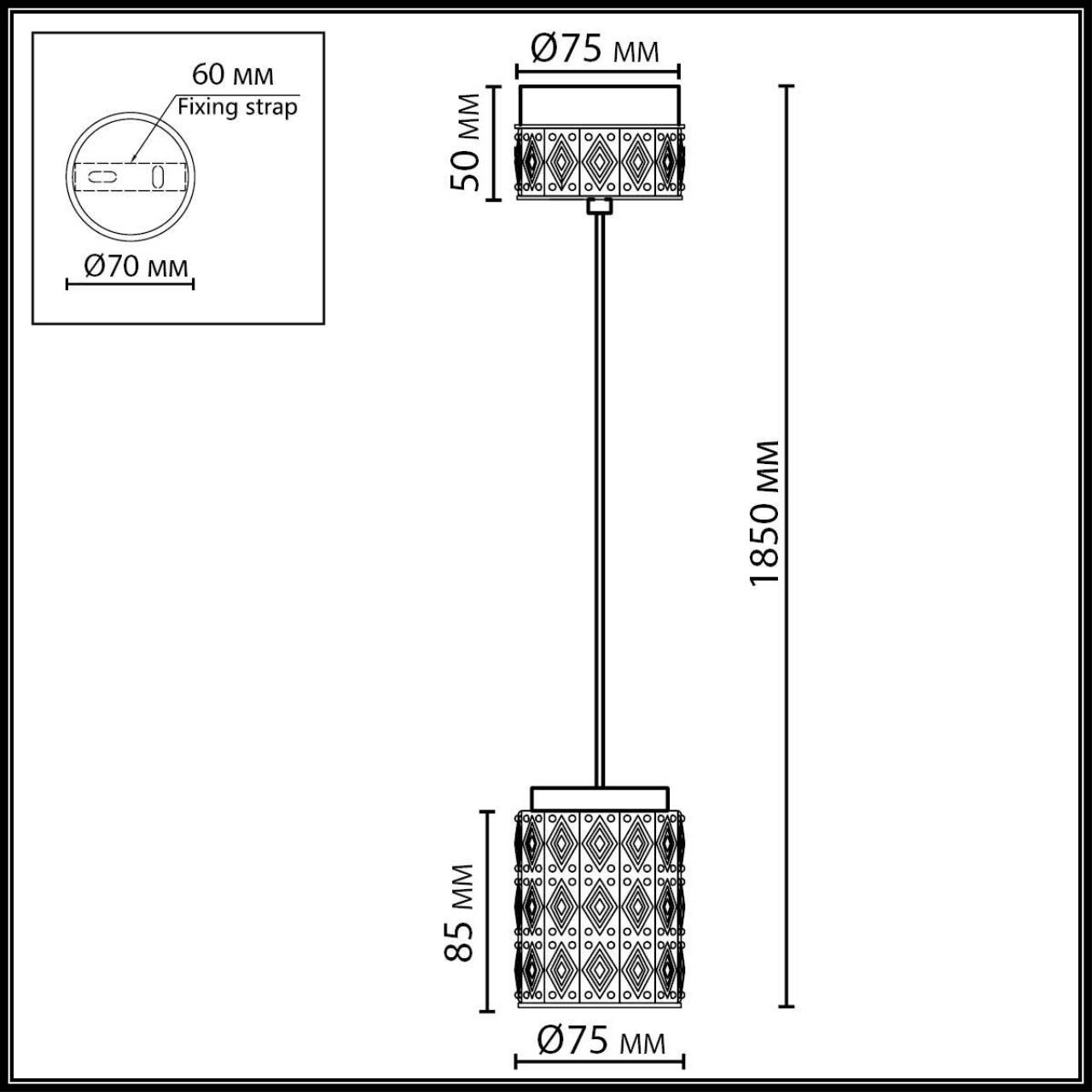 Подвес ODEON LIGHT EXCLUSIVE L-VISION LULU античная бронза, латунь LED*1 5W 3000К