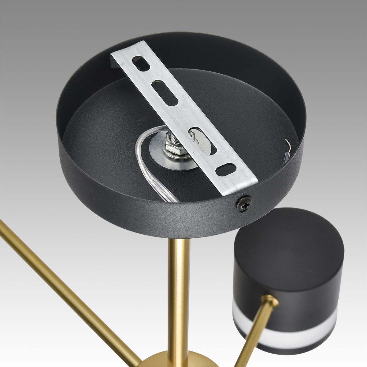 Люстра на штанге LUMION COMFI LANIKA черный, латунь GX53*6 10W