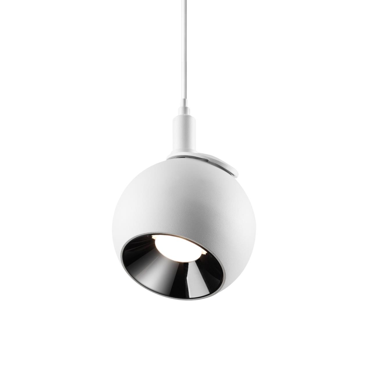 Подвес трековый светодиодный для низковольтного шинопровода NOVOTECH SHINO SMAL белый LED*1 12W 3000К плафон белый