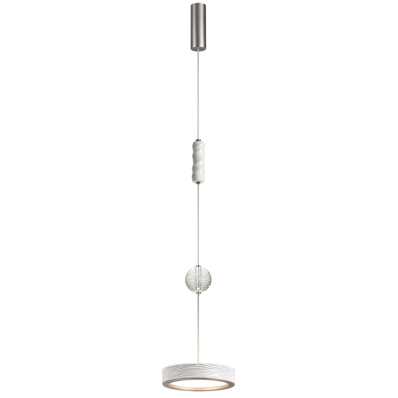 Подвес ODEON LIGHT EXCLUSIVE L-VISION RIVIERA никель LED*1 32W 2000/3000/4000К плафон белый