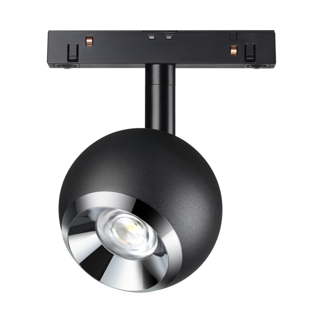 Трековый светильник для низковольного шинопровода NOVOTECH SHINO FLUM черный LED*1 10W 4000К 80/130 мм