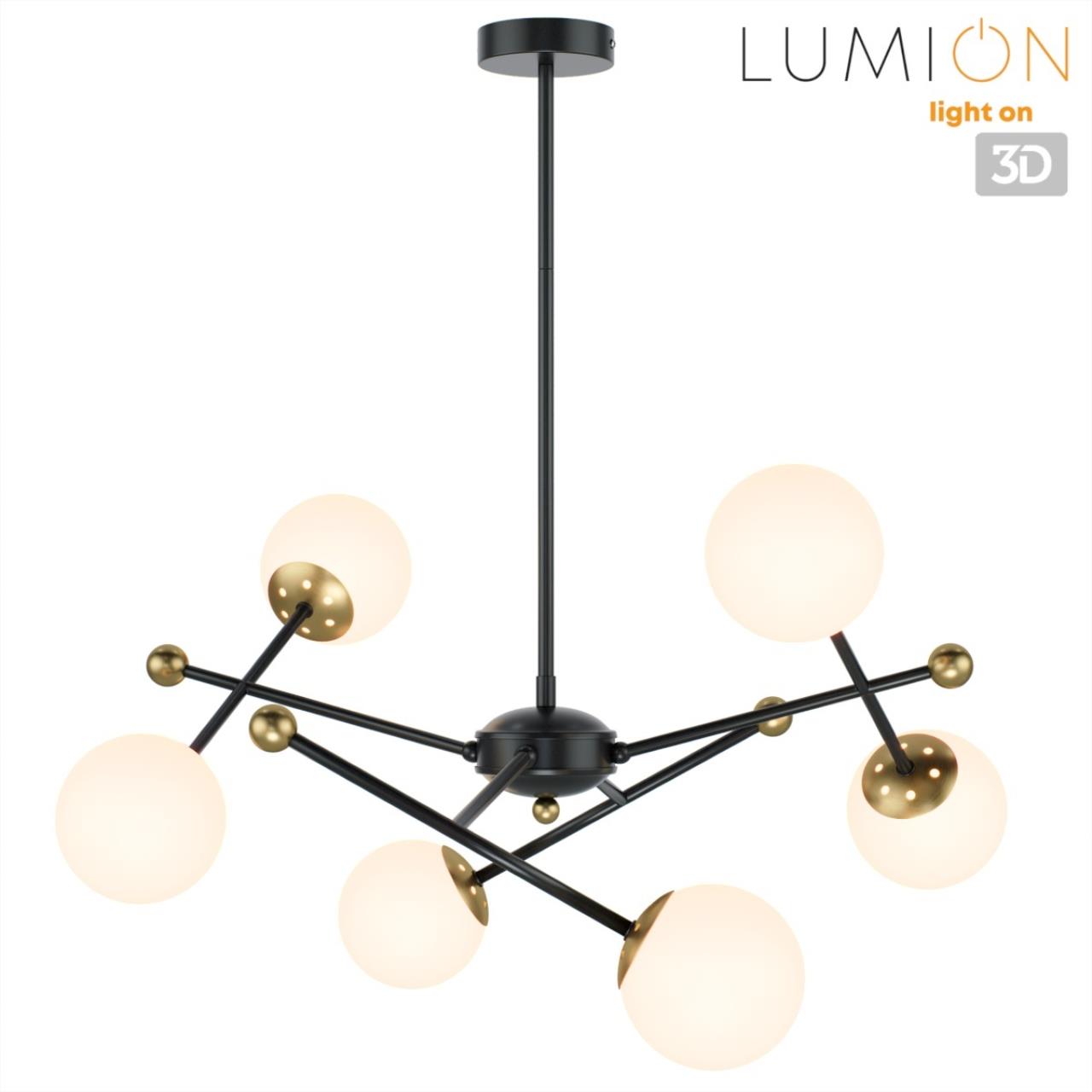 Люстра на штанге LUMION MODERNI MELODY черный, золотой E14*6 10W