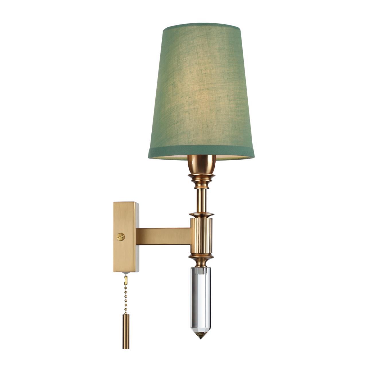 Настенный светильник ODEON LIGHT EXCLUSIVE MODERN LONDON бронзовый E14*1 10W плафон зеленый